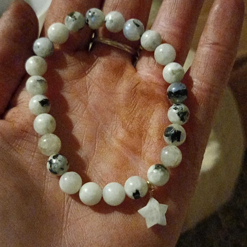 Beautiful moonstone with moonstone star charm